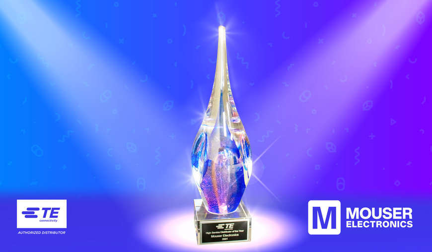 Mouser Electronics von TE Connectivity zum achten Mal als „Global High Service Distributor of the Year“ geehrt